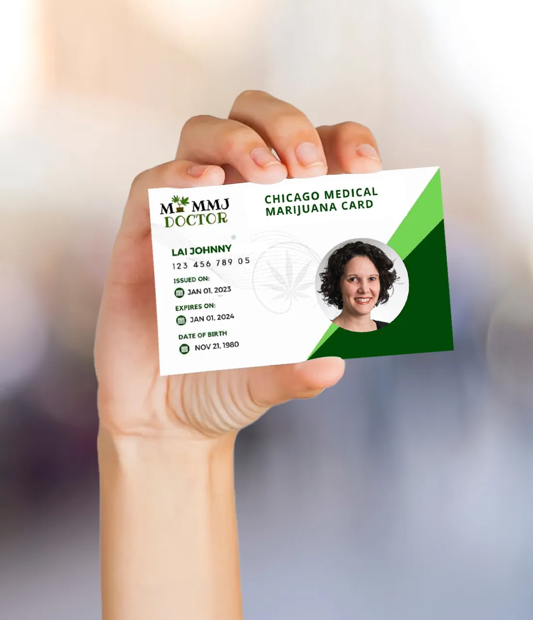 Hands Holding Chicago Cannabis Medical Card