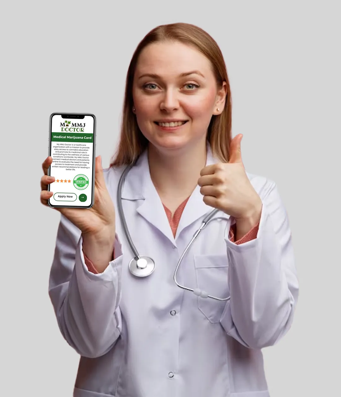 Medical Marijuana Doctor Showing Digital Cannabis Card Recommendation