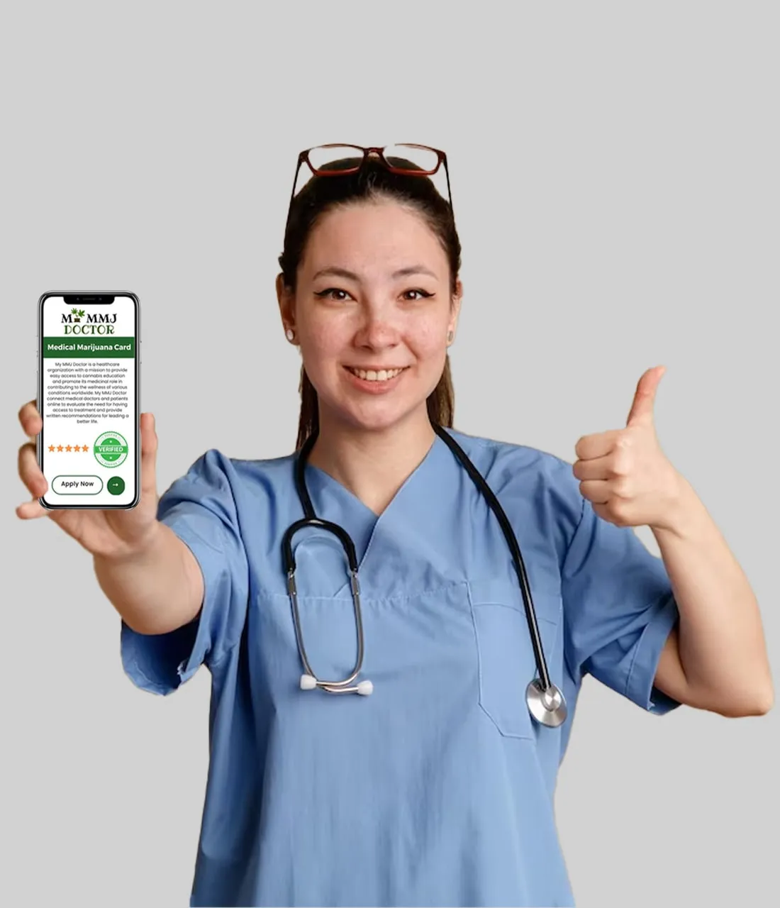 Medical Marijuana Doctor Showing Digital Cannabis Card Recommendation Medical Marijuana Doctor Showing Digital Cannabis Card Recommendation