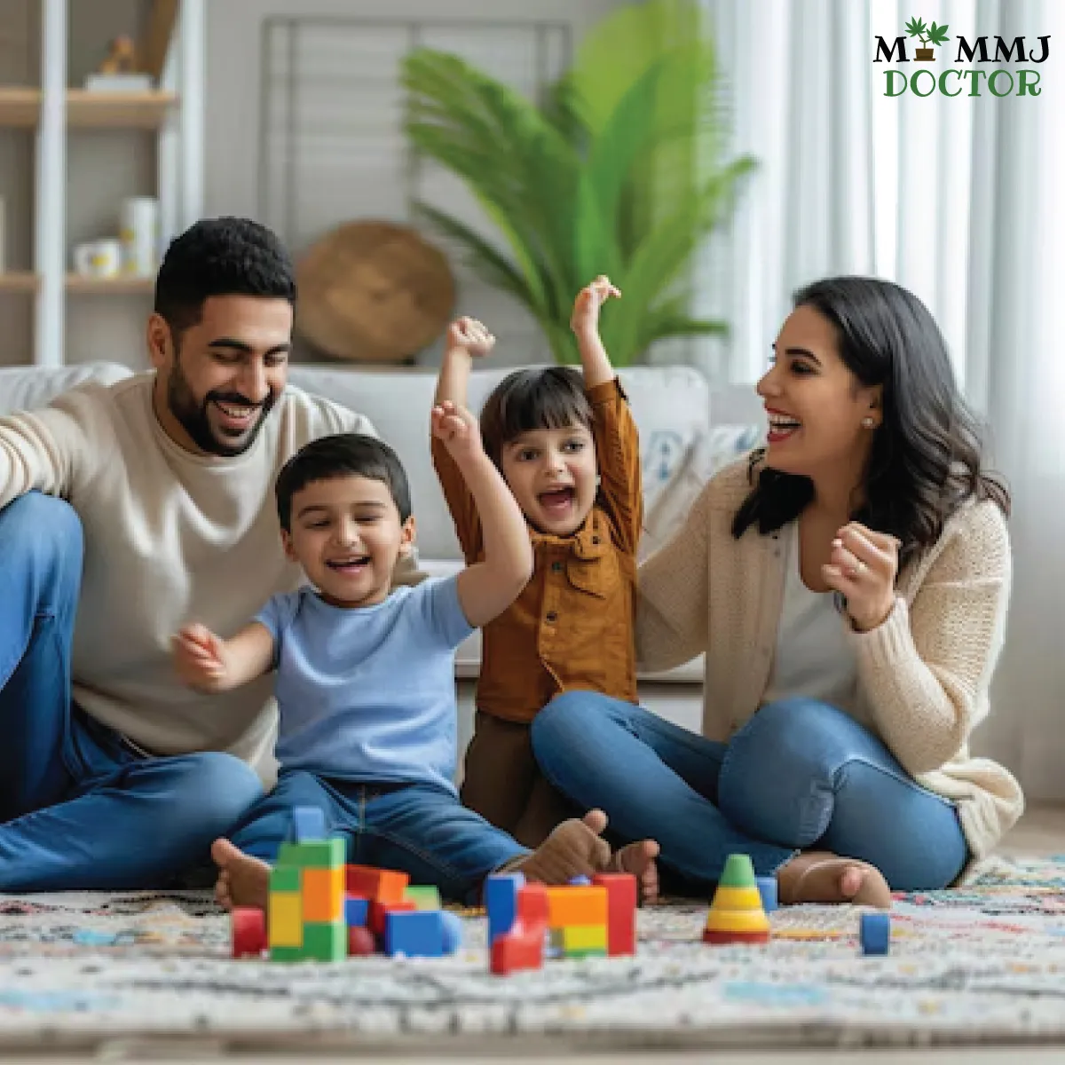 happy family playing showing healthy parent child relationship