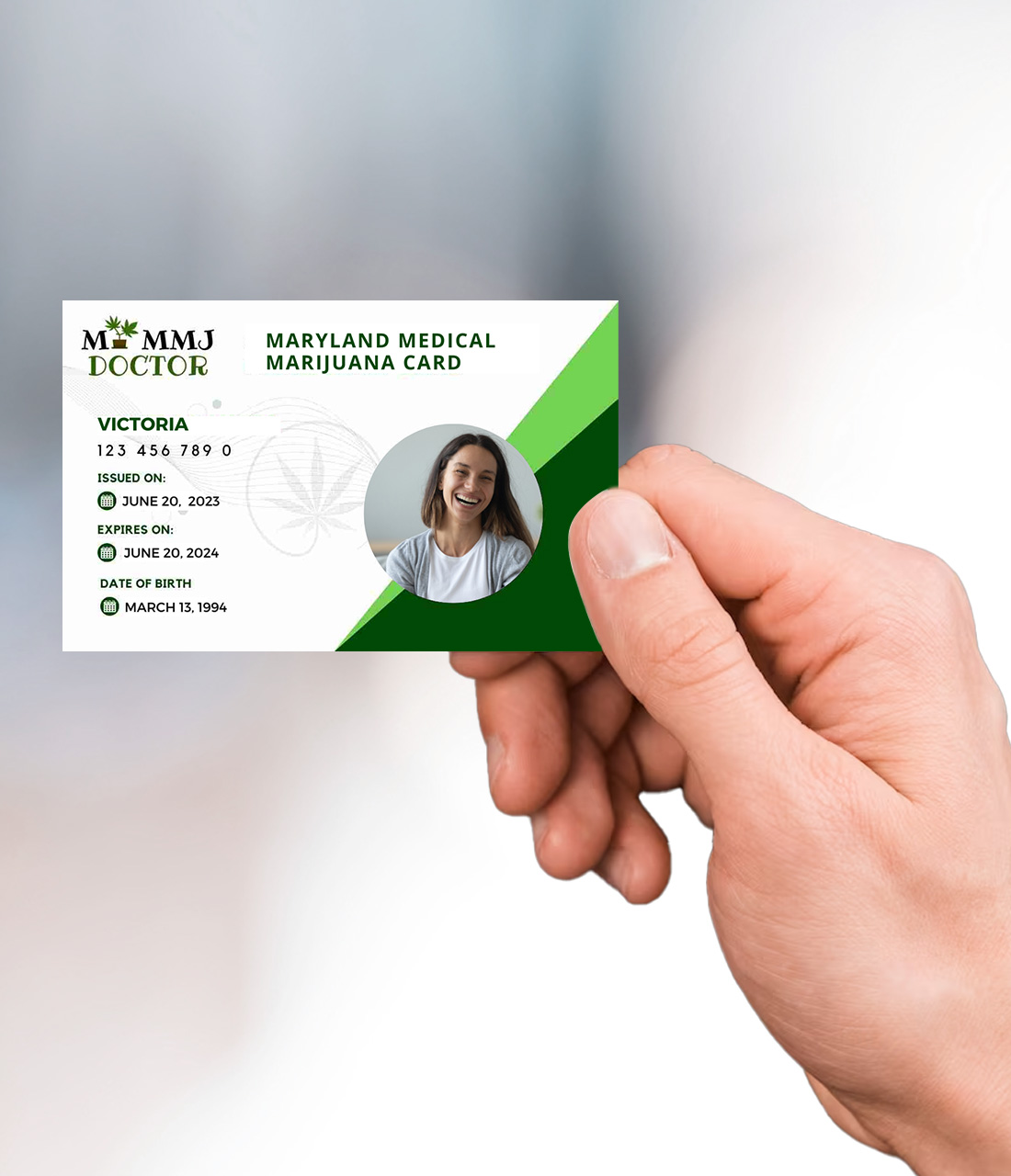 Hand Holding Maryland Medical Marijuana Card Hand Holding Maryland Medical Marijuana Card