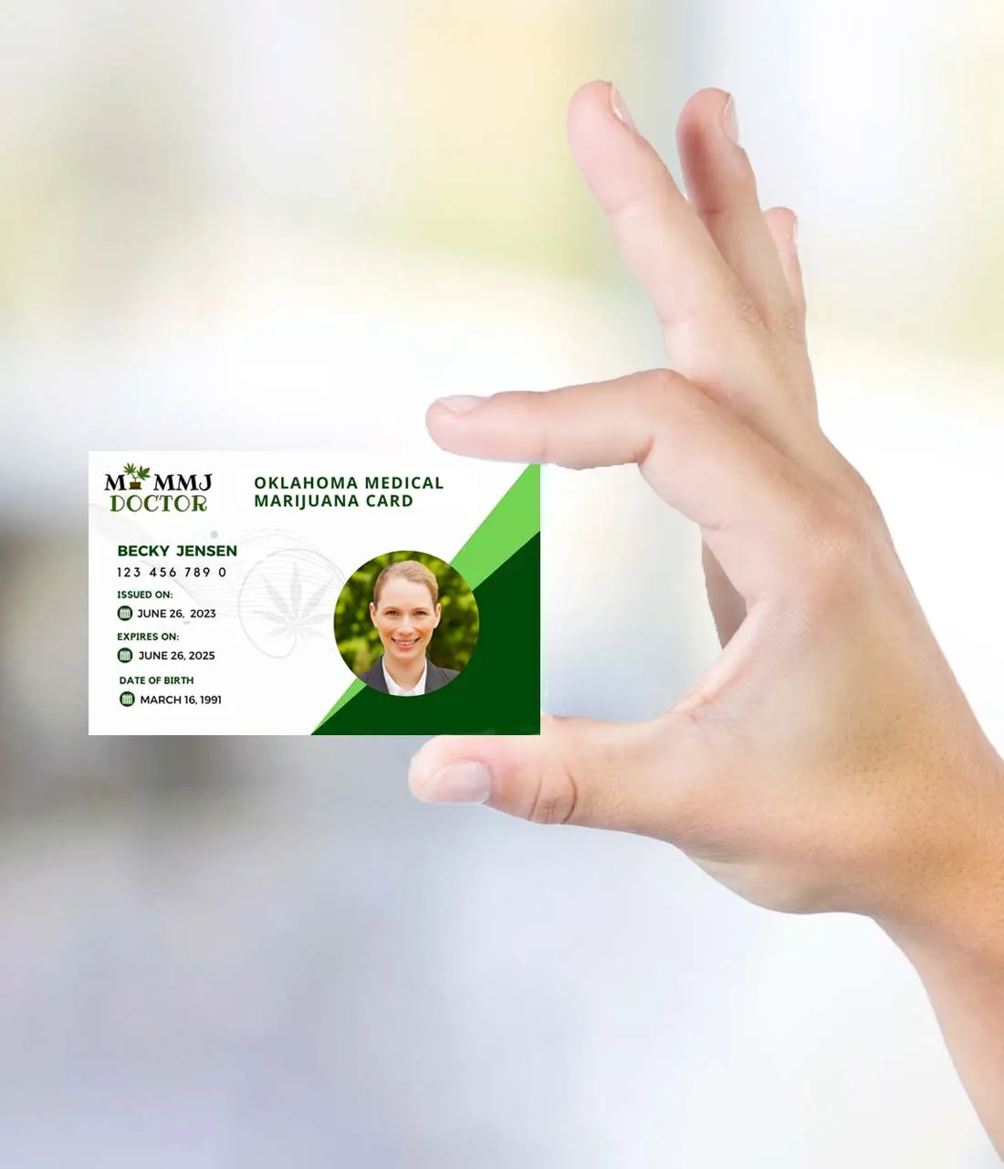 Hand Holding Oklahoma Medical Marijuana Card Hand Holding Oklahoma Medical Marijuana Card