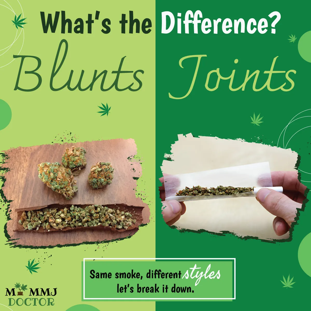 blunt vs joint comparison – key differences in rolling material, tobacco content, and smoking experience