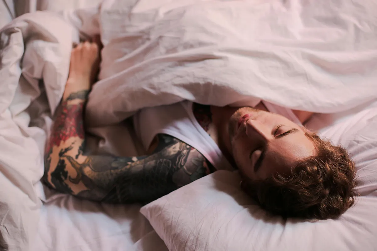 sleeping in the bed and take rest sleeping in the bed and take rest