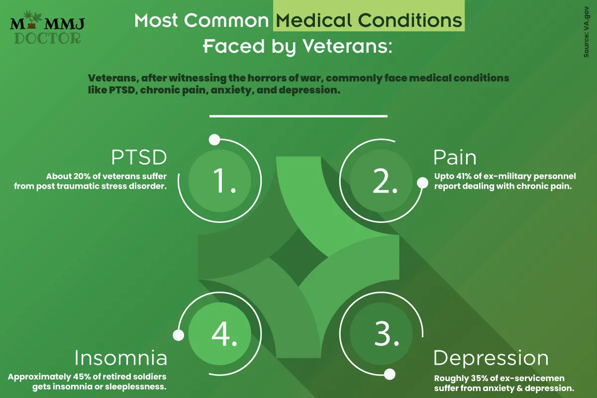 most common medical conditions faced by veterans