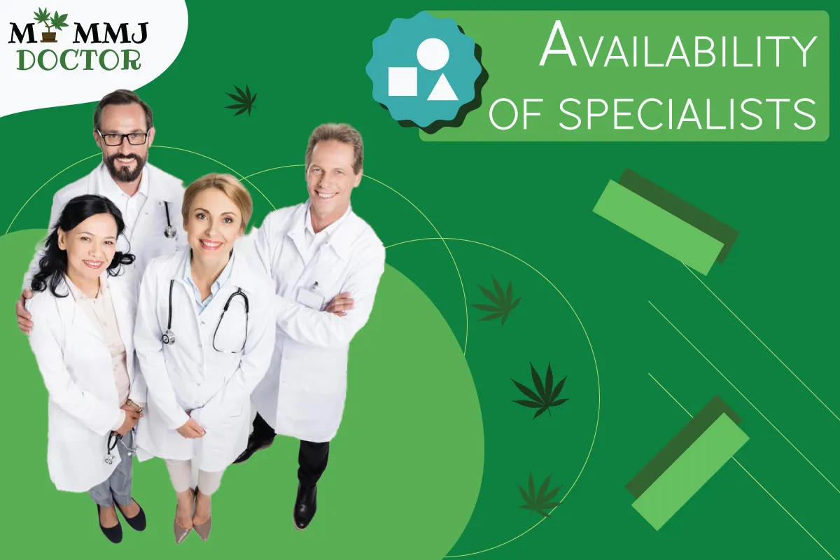 team of doctors representing availability of many medical marijuana specialists to help with any medical condition with a heading that says availability of specialists team of doctors representing availability of many medical marijuana specialists to help with any medical condition with a heading that says availability of specialists