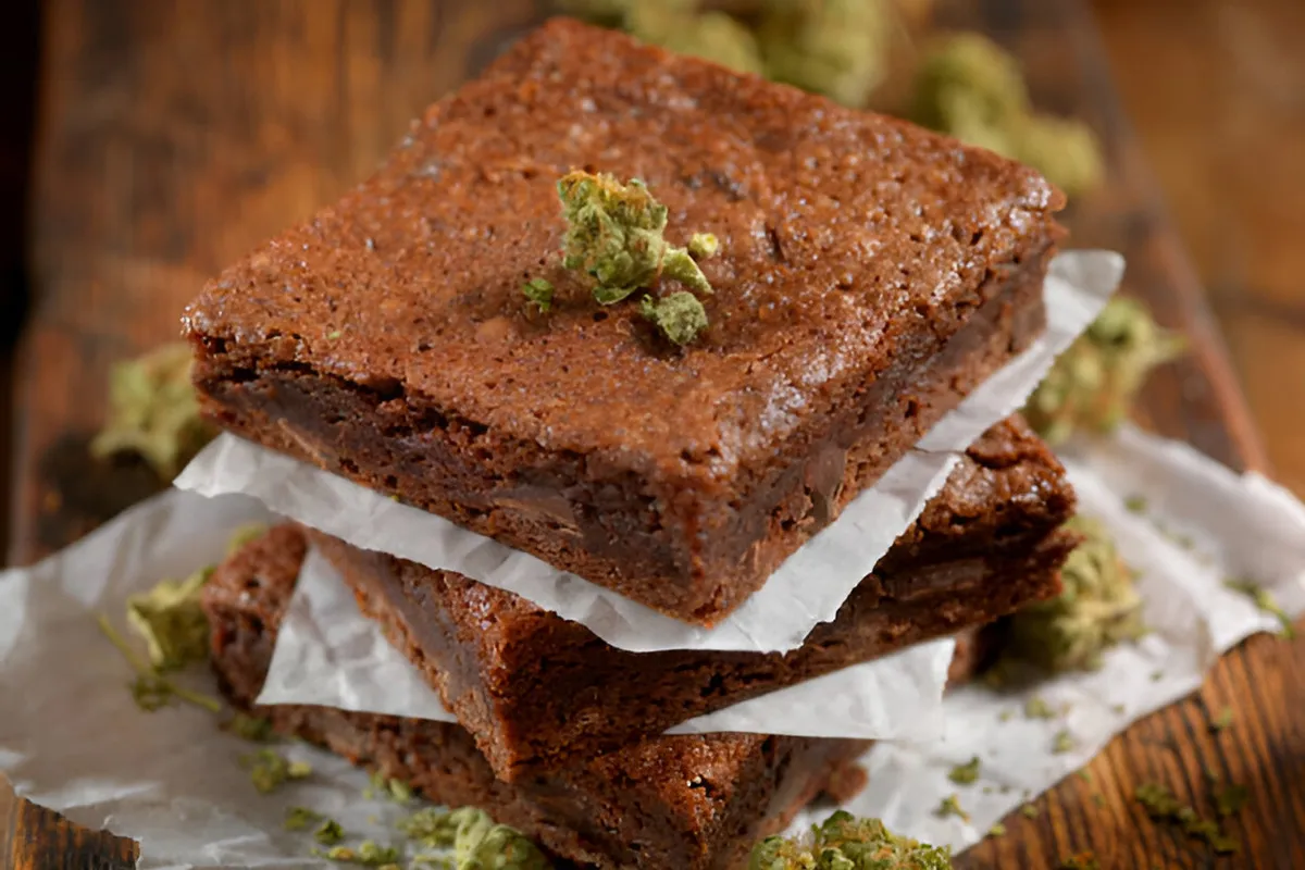 pot brownies made with cannabutter, eggs, vanilla extract, sugar, cocoa powder, flour, salt, and baking powder pot brownies made with cannabutter, eggs, vanilla extract, sugar, cocoa powder, flour, salt, and baking powder