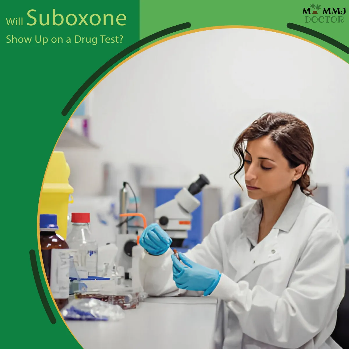 doctor conducting lab tests with blood sample to check for suboxone presence, addressing whether suboxone shows up on a drug test