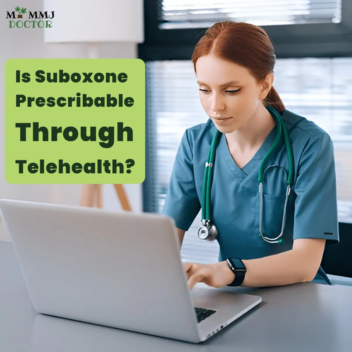 doctor diagnosing patient for suboxone use through telehealth on laptop