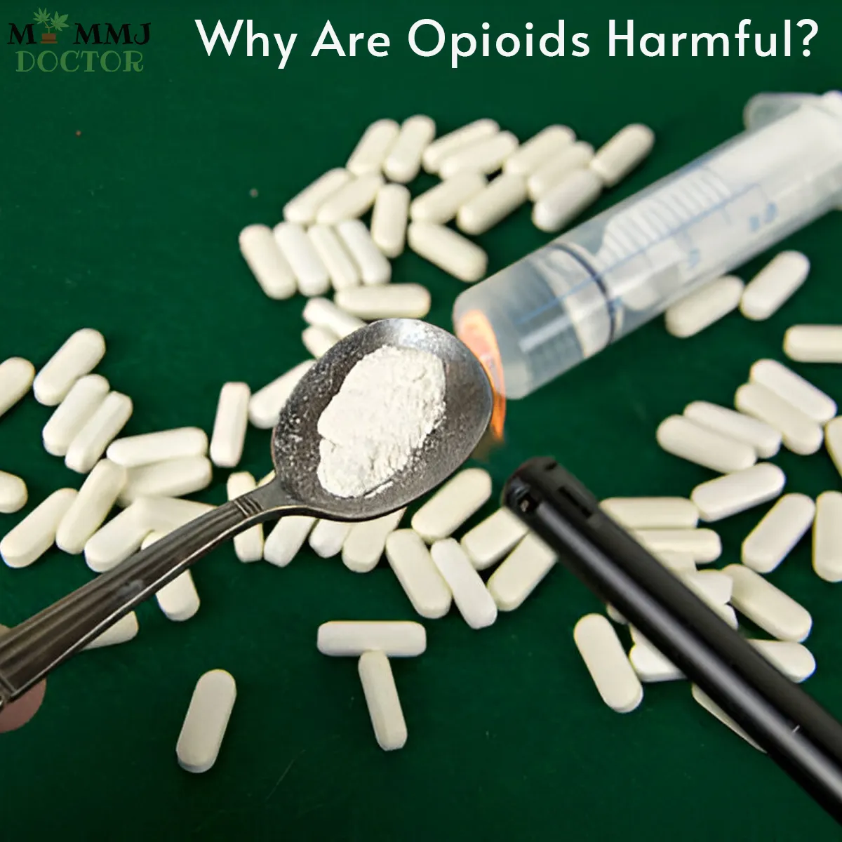 opioid medications, heroin spoon, syringe, and lighter symbolizing opioid addiction opioid medications, heroin spoon, syringe, and lighter symbolizing opioid addiction