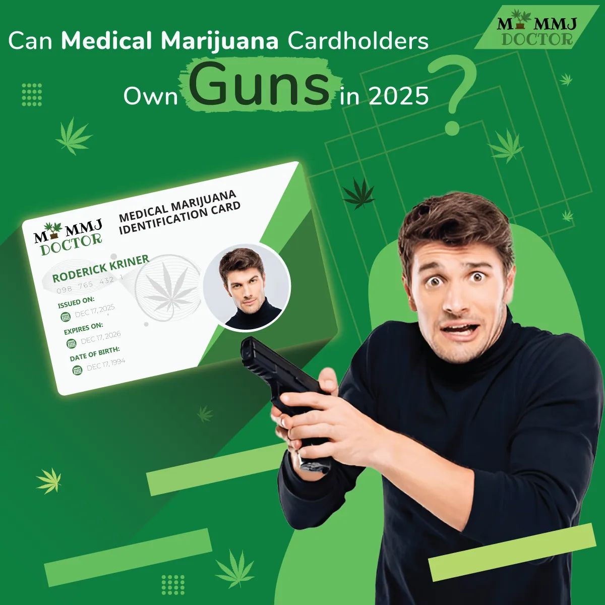 confused man holding gun with medical marijuana card in 2025 questioning gun ownership rights confused man holding gun with medical marijuana card in 2025 questioning gun ownership rights