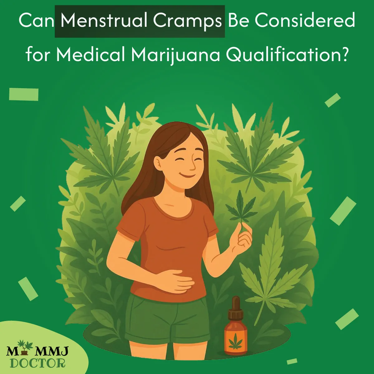 woman relaxed after using medical marijuana for menstrual pain relief