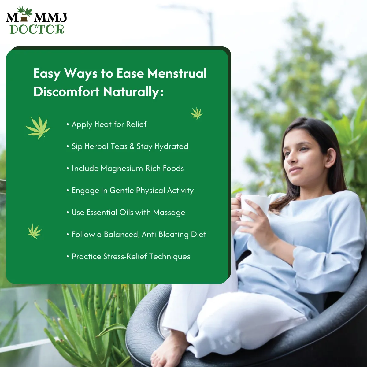natural remedies like tea, yoga, and heat therapy for menstrual pain relief