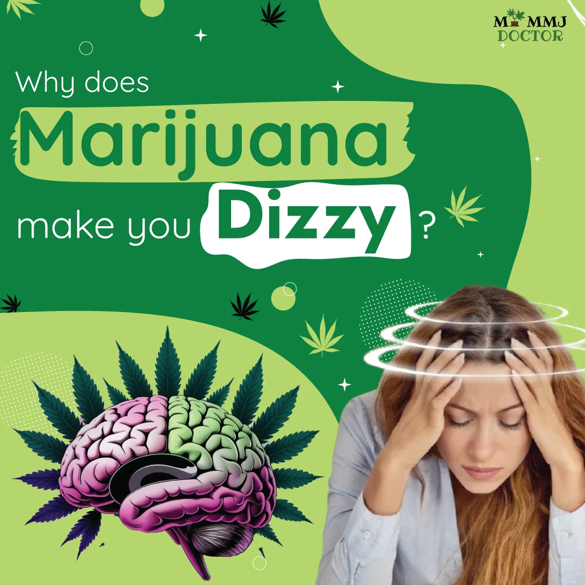 woman feeling dizzy after using marijuana