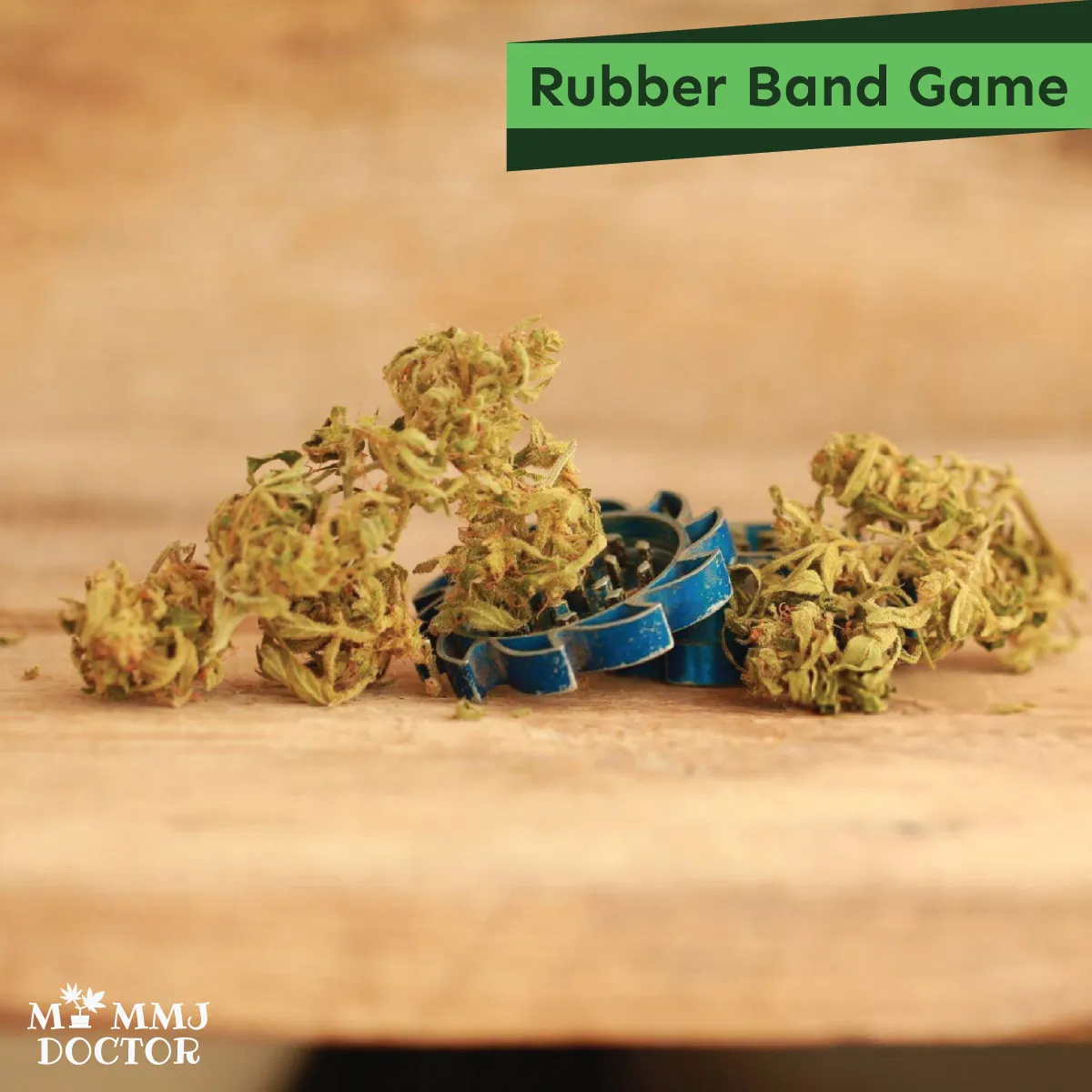 friends playing rubber band weed game, stretching the band until it snaps