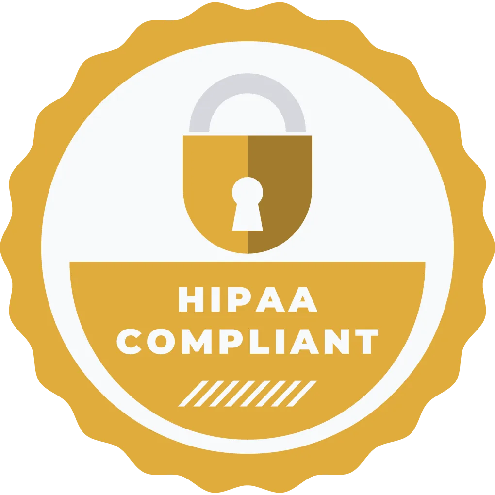 hipaa compliant yellow badge
