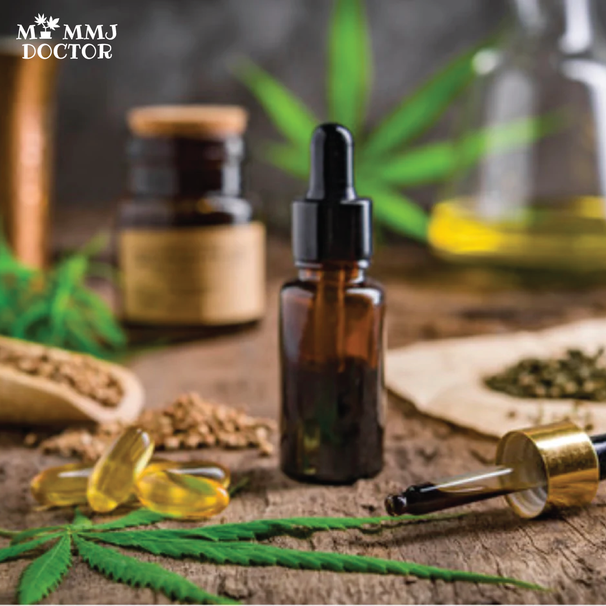 thc oil vial on table with cannabis buds showing legal medical use in georgia