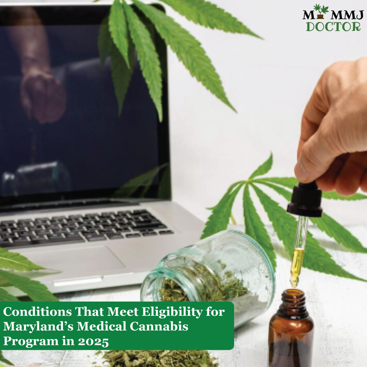 marijuana oil bottle representing qualifying conditions for medical cannabis use in maryland